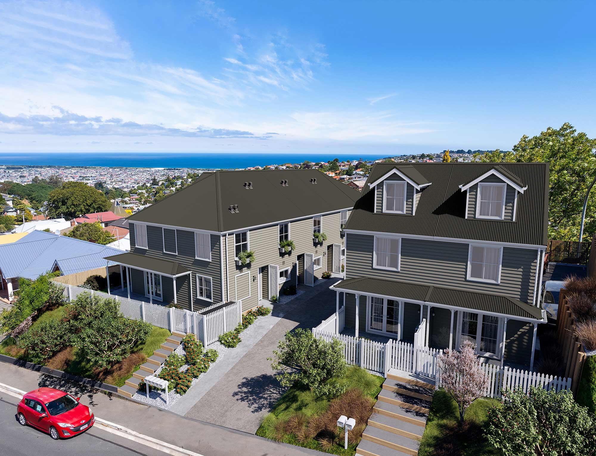 Heritage styled townhouses for sale on Mailer Street, Dunedin